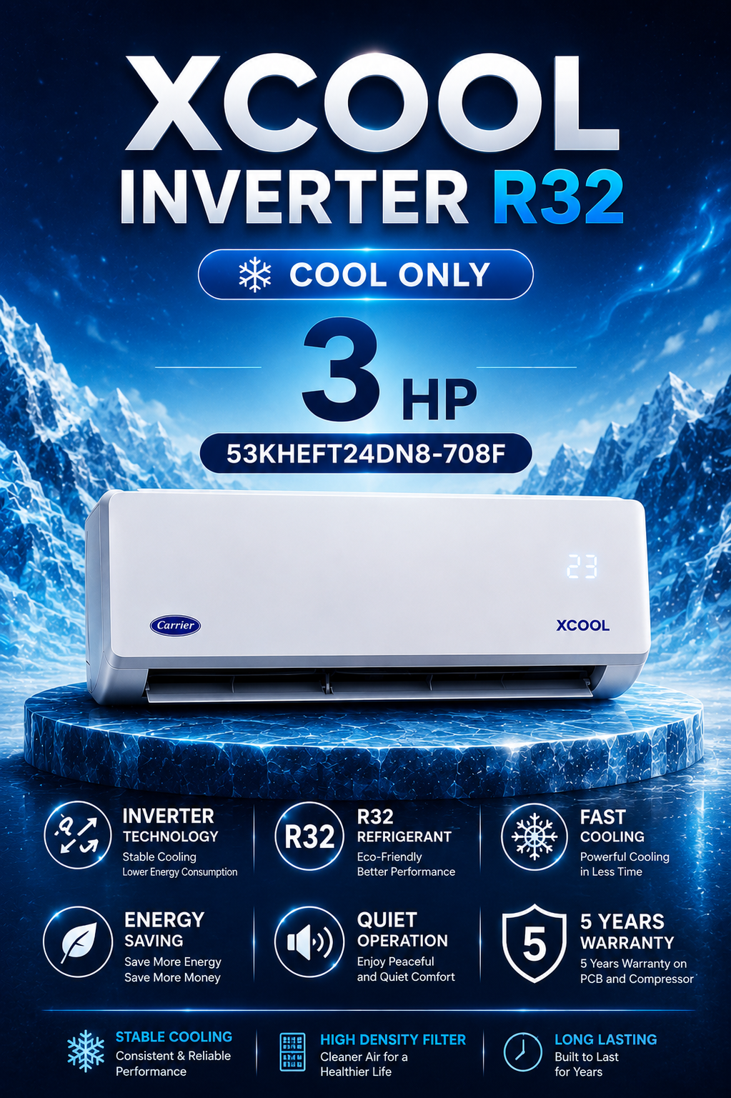 XCOOL Inverter 3HP Cool Only