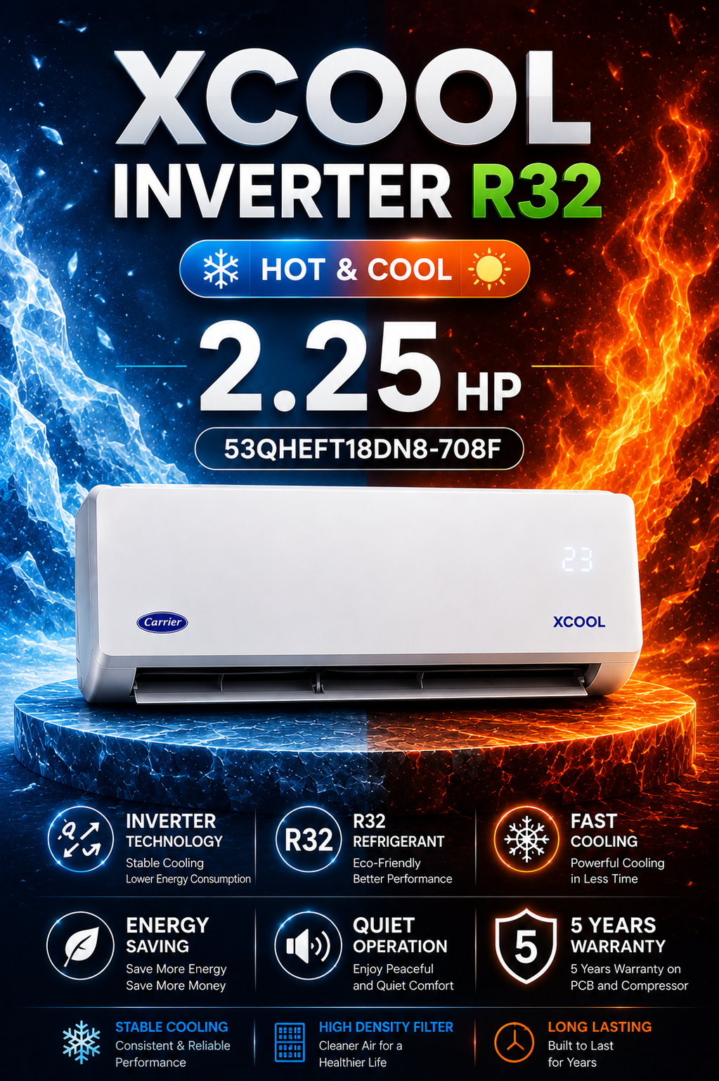 XCOOL Inverter 2.25HP Heat Pump
