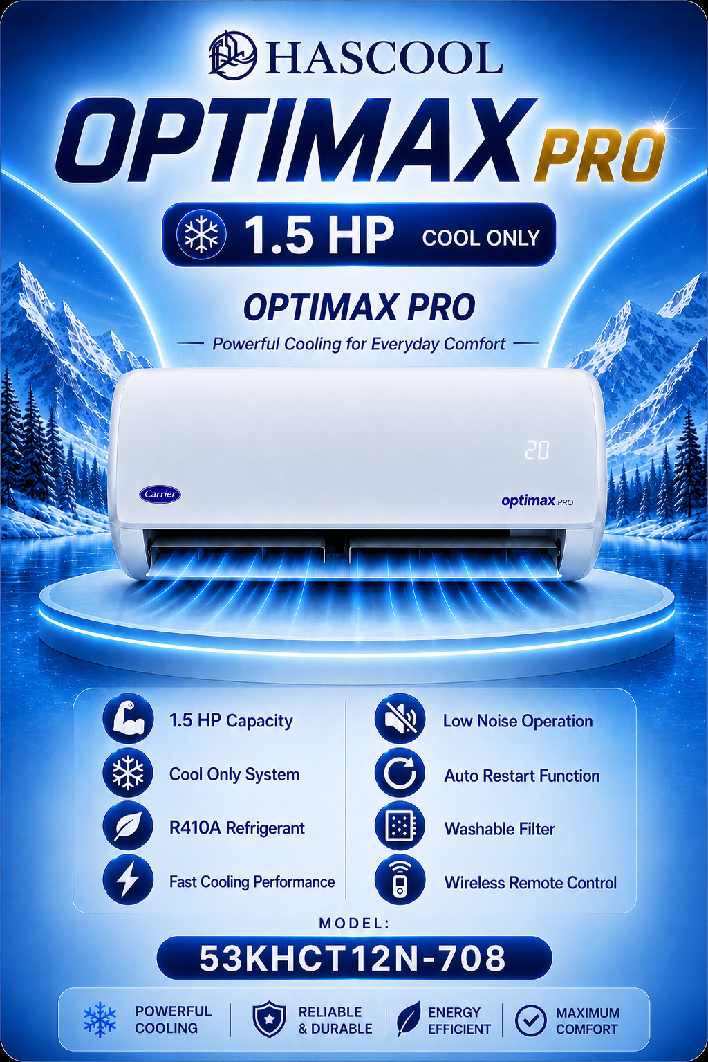 Optimax Pro 1.5HP Cool Only