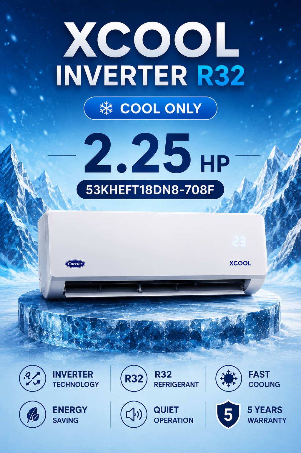 XCOOL Inverter 2.25HP Cool Only